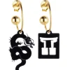 Lebole Maison Orecchini Hoop Drago Plexi Nero