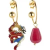Lebole Maison Orecchini Hoop Drago Rubino