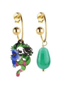 Lebole Maison Orecchini Hoop Drago Verde