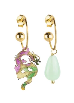Lebole Maison Orecchini Hoop Drago Verde Giada