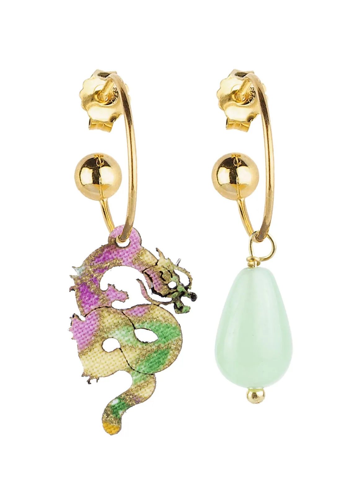 Lebole Maison Orecchini Hoop Drago Verde Giada