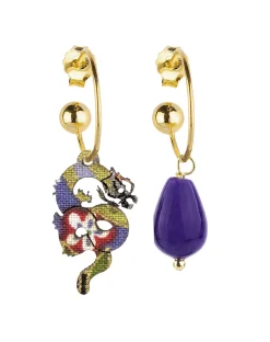 Lebole Maison Orecchini Hoop Drago Viola