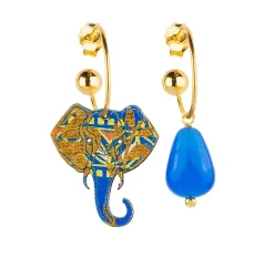 Lebole Maison Orecchini Hoop Elefante Azzurro