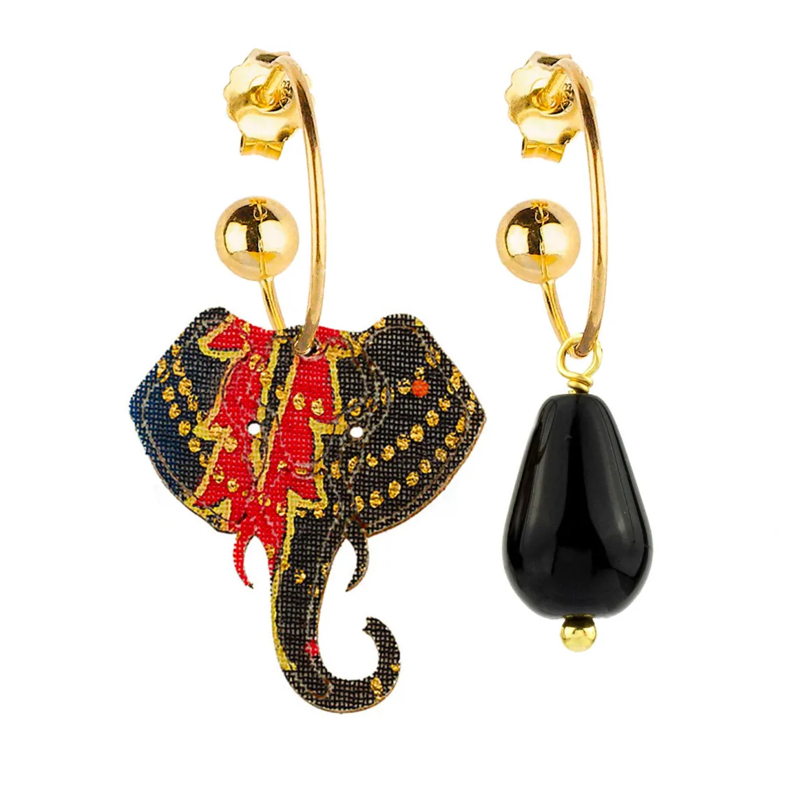Lebole Maison Orecchini Hoop Elefante Nero