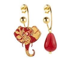 Lebole Maison Orecchini Hoop Elefante Rubino