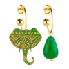 Lebole Maison Orecchini Hoop Elefante Verde
