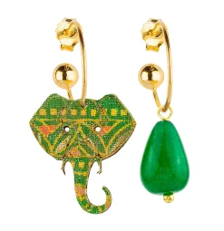 Lebole Maison Orecchini Hoop Elefante Verde
