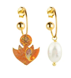 Lebole Maison Orecchini Hoop Fiore Di Loto Perla