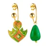 Lebole Maison Orecchini Hoop Fiore Di Loto Verde
