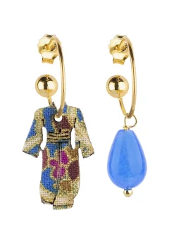 Lebole Maison Orecchini Hoop Kimono Azzurro