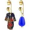 Lebole Maison Orecchini Hoop Kimono Blu