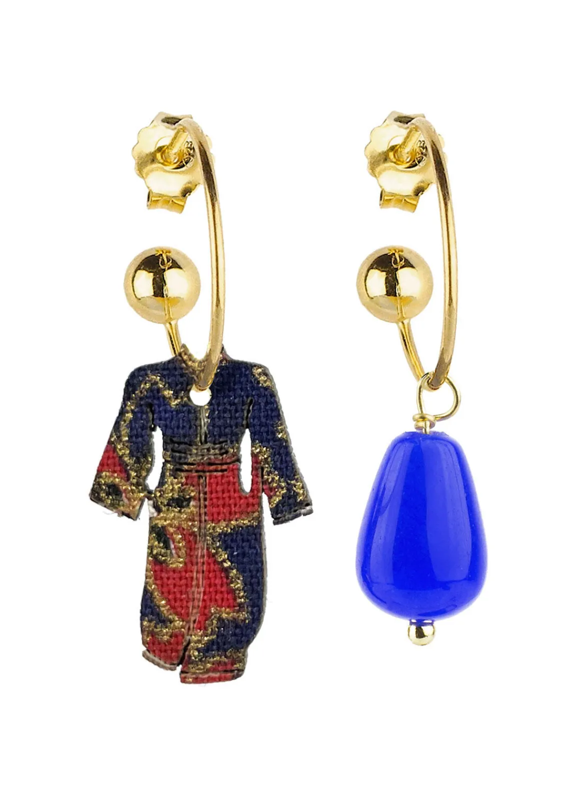 Lebole Maison Orecchini Hoop Kimono Blu