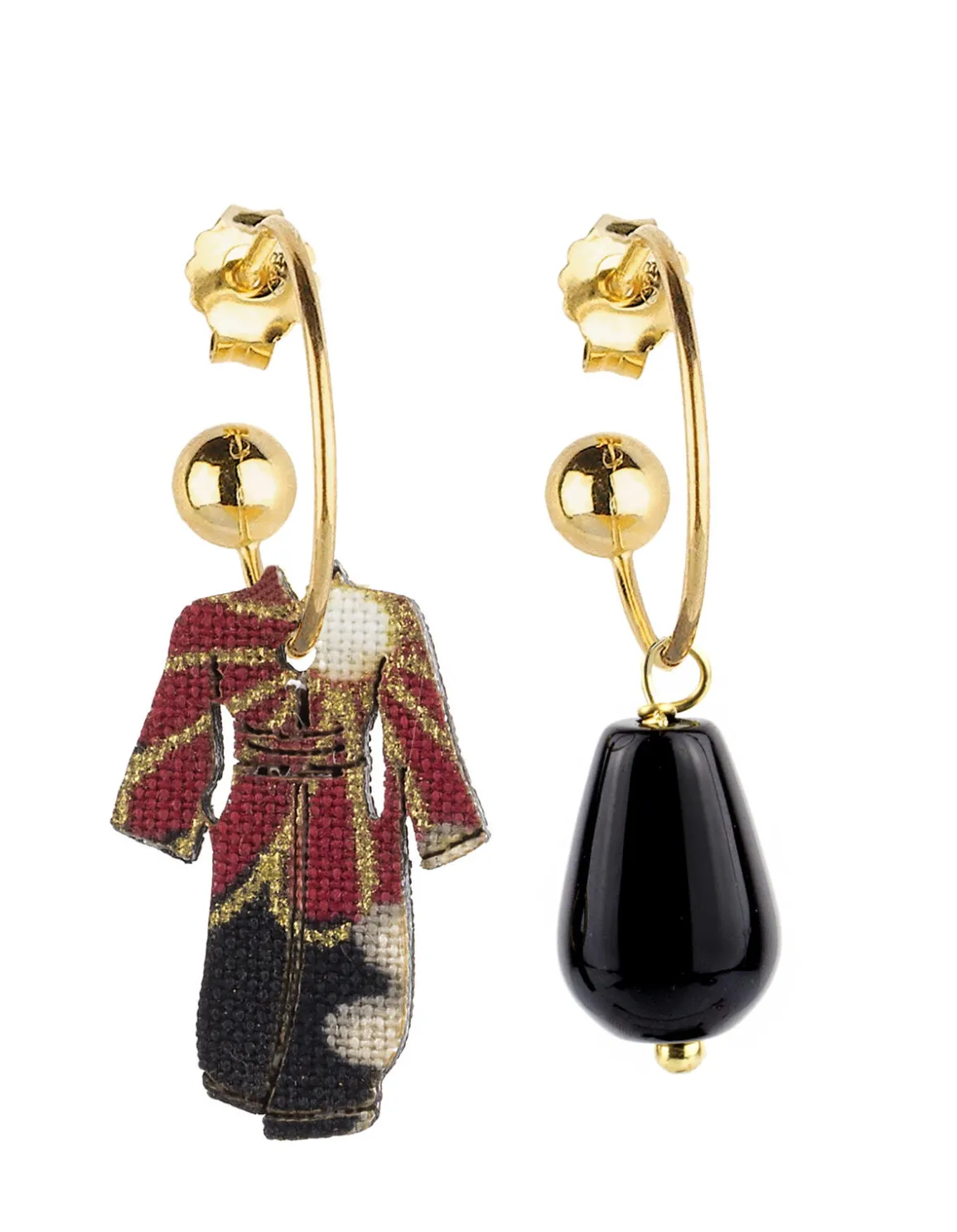 Lebole Maison Orecchini Hoop Kimono Nero
