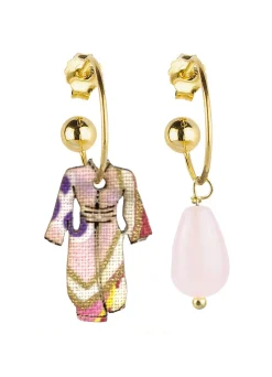 Lebole Maison Orecchini Hoop Kimono Rosa