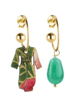 Lebole Maison Orecchini Hoop Kimono Verde