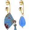 Lebole Maison Orecchini Hoop Ventaglio Azzurro