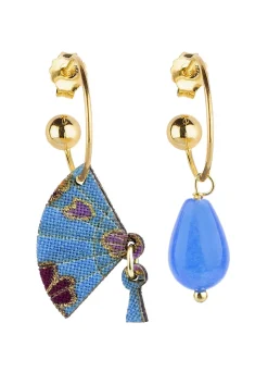 Lebole Maison Orecchini Hoop Ventaglio Azzurro