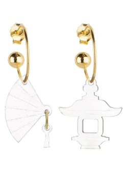 Lebole Maison Orecchini Hoop Ventaglio Plexi Trasparente