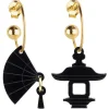 Lebole Maison Orecchini Hoop Ventaglio Plexi Nero