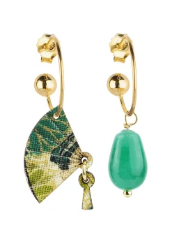 Lebole Maison Orecchini Hoop Ventaglio Verde