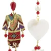 Lebole Maison Orecchini Kimono E Cuore Madreperla Piccolo Rubino