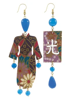 Lebole Maison Orecchini Kimono Grande Azzurro