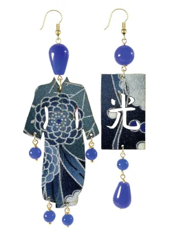 Lebole Maison Orecchini Kimono Grande Blu
