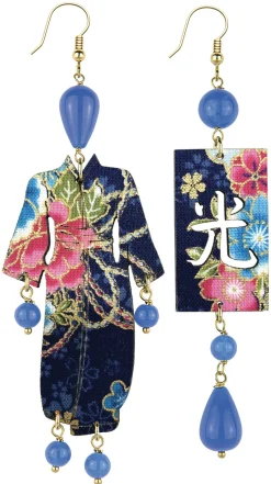 Lebole Maison Orecchini Kimono Grande Blu