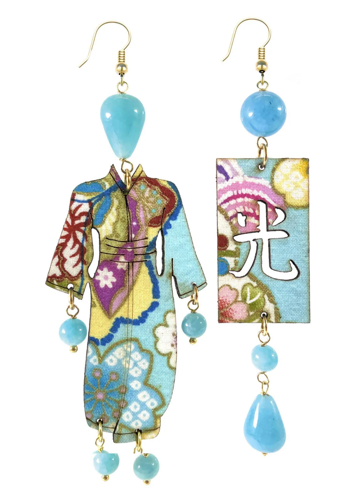Lebole Maison Orecchini Kimono Grande Celeste Sfumato