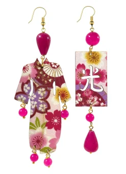 Lebole Maison Orecchini Kimono Grande Fucsia