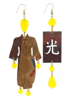 Lebole Maison Orecchini Kimono Grande Giallo