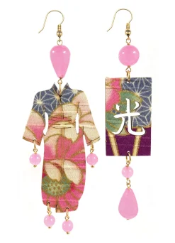 Lebole Maison Orecchini Kimono Grande Rosa Fluo