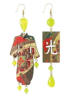 Lebole Maison Orecchini Kimono Grande Verde Acido
