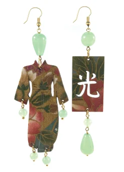Lebole Maison Orecchini Kimono Grande Verde Giada
