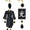 Lebole Maison Orecchini Kimono Inciso Piccolo Nero