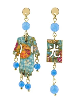 Lebole Maison Orecchini Kimono Mini Azzurro