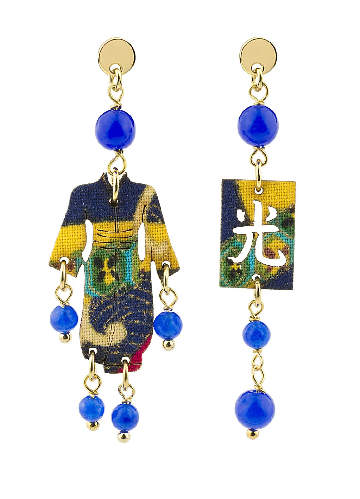 Lebole Maison Orecchini Kimono Mini Blu