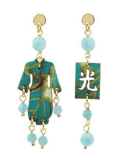 Lebole Maison Orecchini Kimono Mini Celeste Sfumato