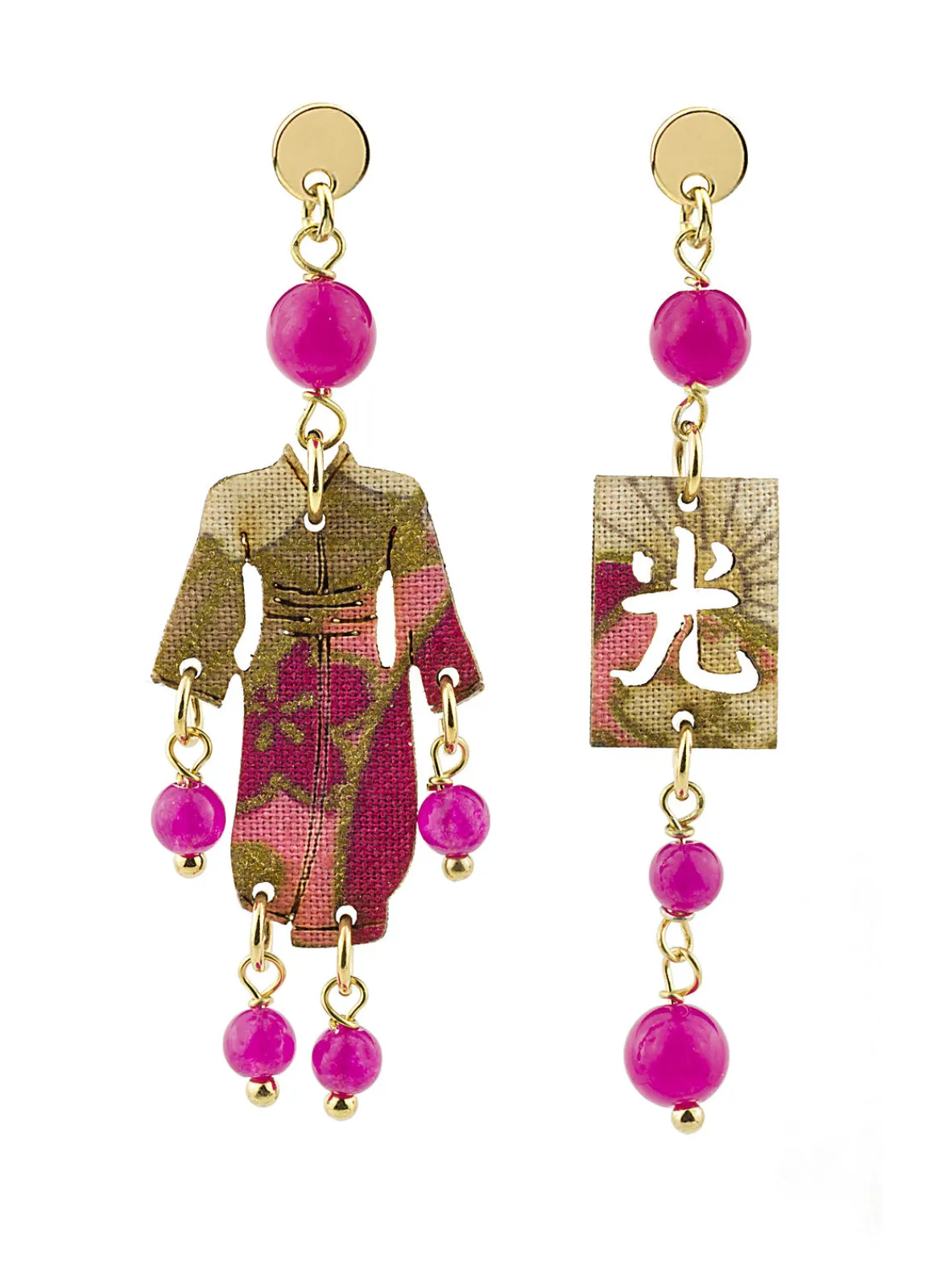 Lebole Maison Orecchini Kimono Mini Fucsia