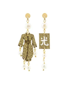 Lebole Maison Orecchini Kimono Mini Oro Perla