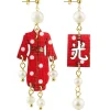 Lebole Maison Orecchini Kimono Mini Pois Rosso Perla