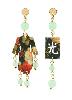 Lebole Maison Orecchini Kimono Mini Verde Giada