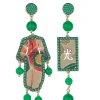 Lebole Maison Orecchini Kimono Must Tessuto Verde