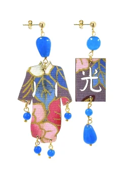 Lebole Maison Orecchini Kimono Piccolo Azzurro