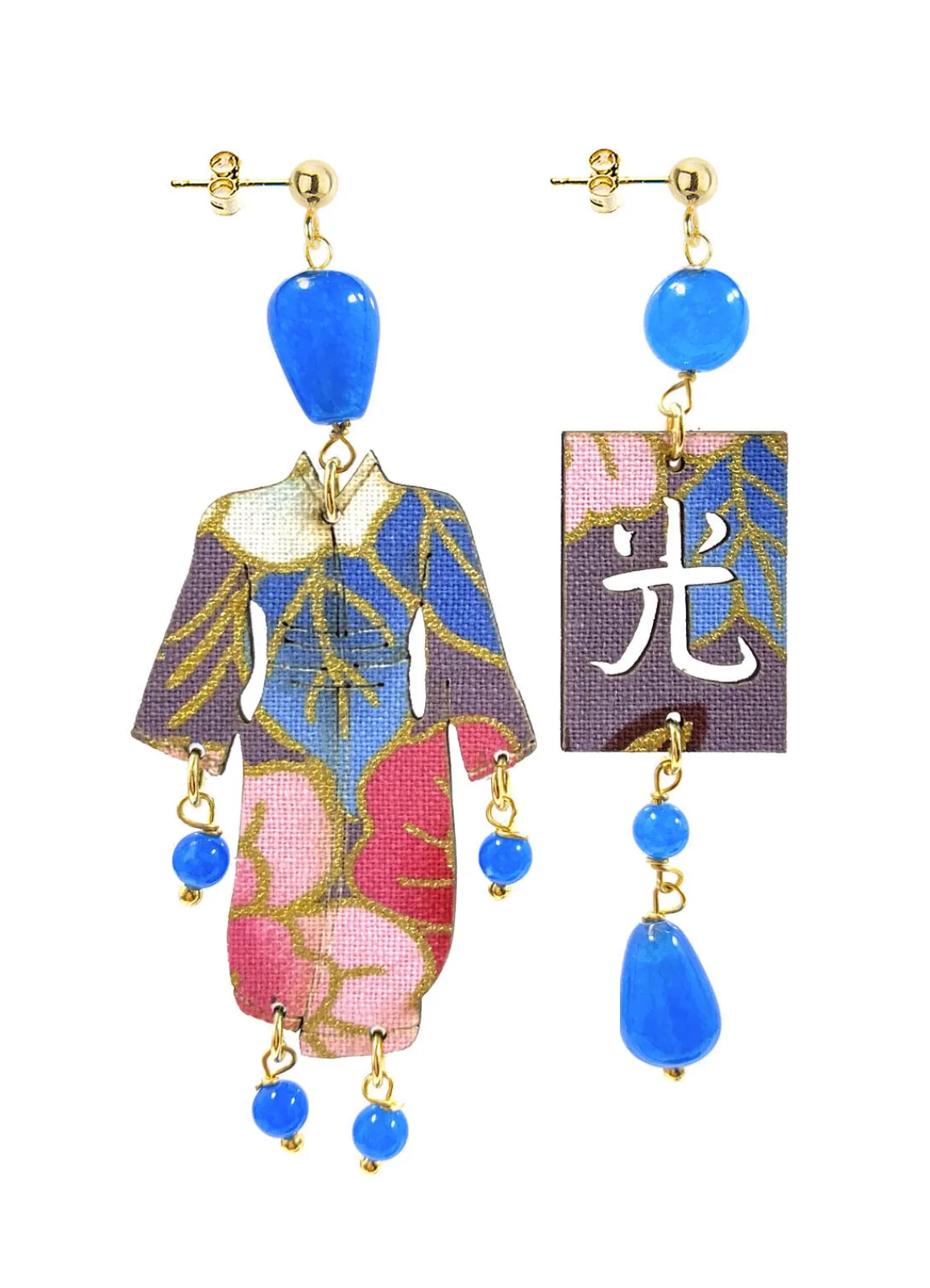 Lebole Maison Orecchini Kimono Piccolo Azzurro