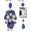 Lebole Maison Orecchini Kimono Piccolo Blu