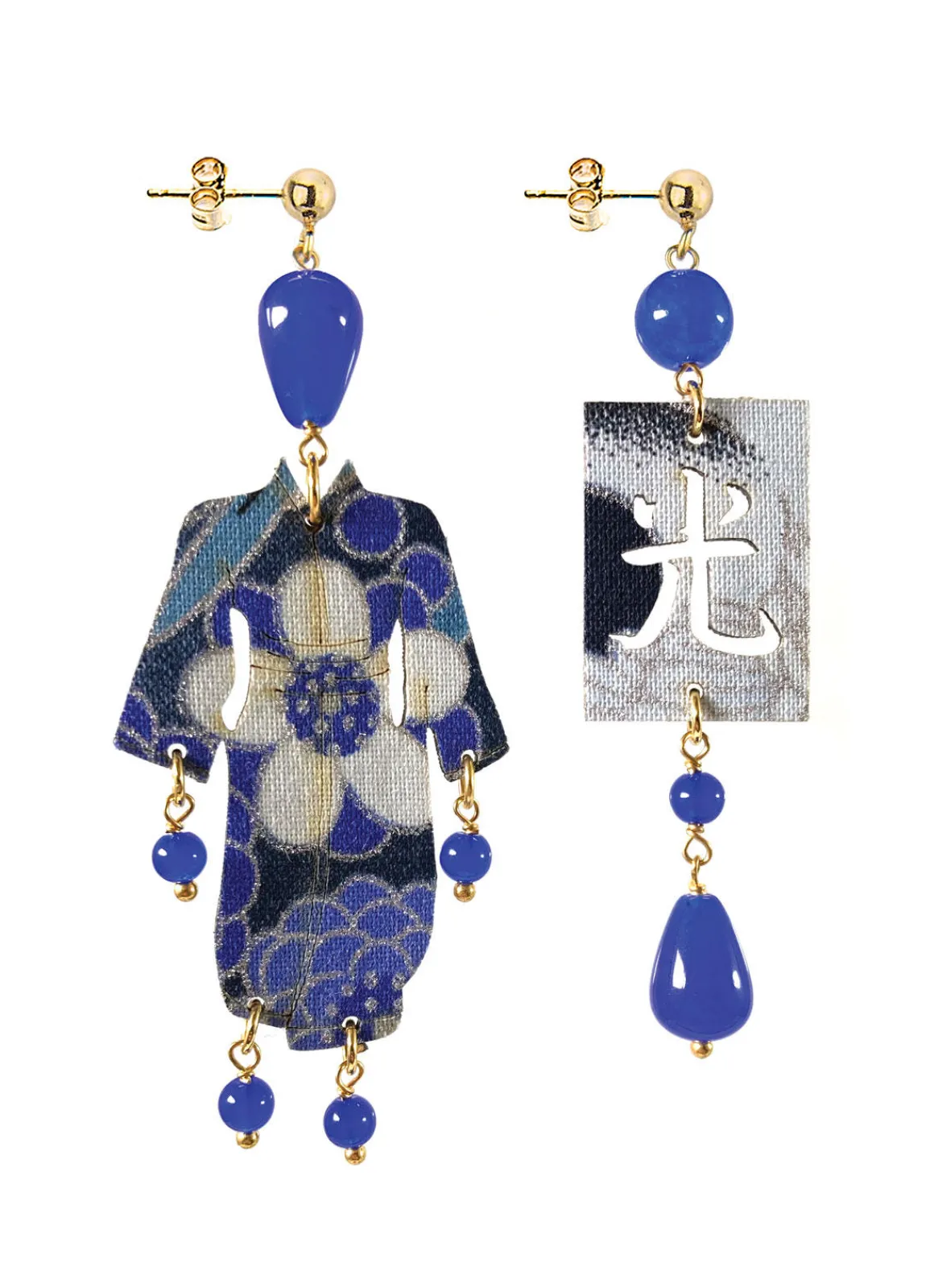 Lebole Maison Orecchini Kimono Piccolo Blu