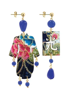 Lebole Maison Orecchini Kimono Piccolo Blu