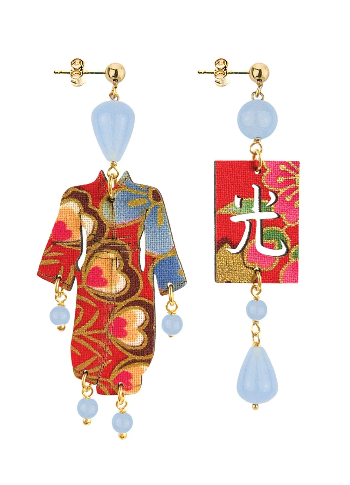 Lebole Maison Orecchini Kimono Piccolo Celeste