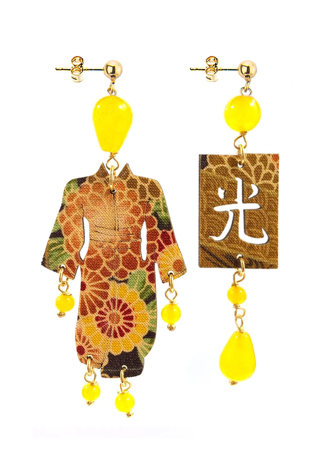 Lebole Maison Orecchini Kimono Piccolo Giallo
